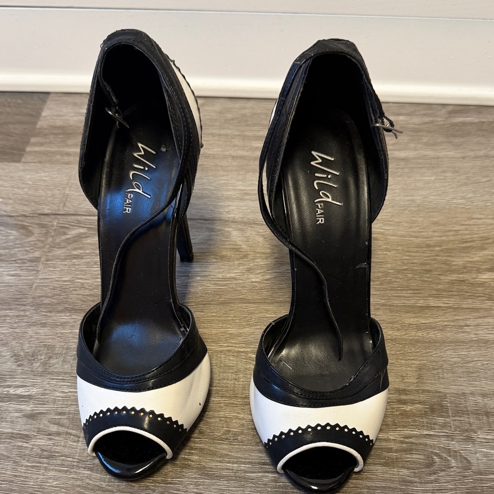 Wild Pair Monochrome Peep-Toe Heels